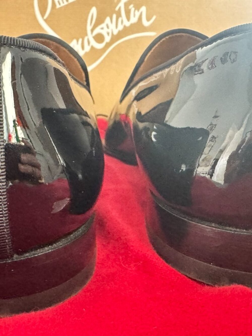 Christian Louboutin Dandelion Black Patent Leather Tuxedo Loafers 9 - Picture 7 of 10